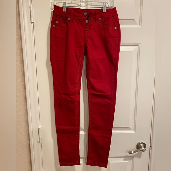 Miss Me Ruby Red Mid-Rise Skinny Jeans Size 26 - Picture 3 of 14